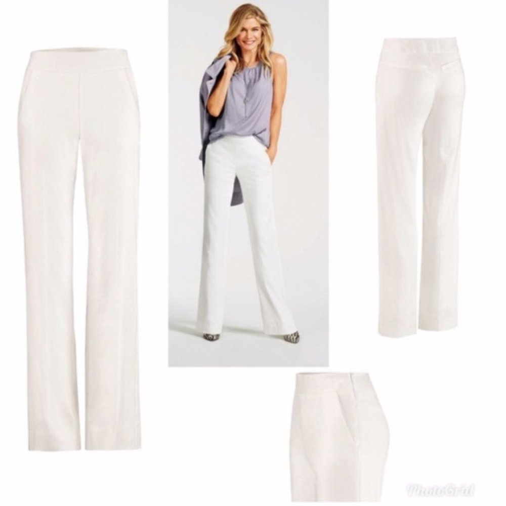 Cabi 5319 Coconut Cream Angel Linen Trouser 8L NWT